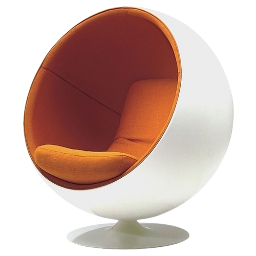 Кресло Hemisphere бело-оранжевое